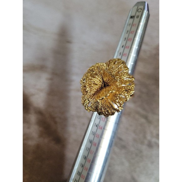 STELLA & DOT GENEVE LACE RING Flower Motif Yellow Gold Tone Adjustable Stella - Picture 10 of 11